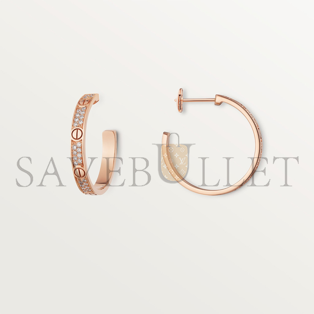 Ca*t*er love hoop earrings, medium model, paved n8515192